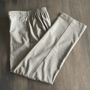 Women’s Alfred Dunner Checked Dress Slacks, Size 8, Pull On, Elastic Waist Gray